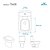Tampa de Vaso Tivoli Branco para bacia Ideal Standard Com Ferragem Dourada - Imagem 3
