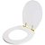 Tampa de Vaso Poliester Windsor Branco para bacia Deca Com Ferragem Dourada - Imagem 2