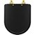 Tampa de Vaso MDF Com Amortecedor Smart Onix (Preto Fosco) para Bacia Celite com Ferragem Dourada - Imagem 1