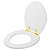 Assento Sanitario Antimicrobiano Convencional Oval Universal Branco com Ferragem Dourada - Imagem 2
