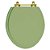 Assento Sanitario Poliéster Convencional Oval Verde Malva para vaso Deca com Ferragem Dourada - Imagem 1