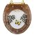 Assento Sanitário Poliester Oval Caramelo Decorado Borboleta Amarela Com Ferragem Dourada - Imagem 1