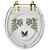 Assento Sanitário Poliester Oval Transparente Decorado Borboleta Azul Com Ferragem Dourada - Imagem 1