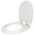 Assento Sanitário Soft Close Polo Branco para vaso Hervy com Ferragem Dourada - Imagem 2