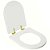 Assento Sanitário com Amortecedor Meridian Branco para vaso Roca com Ferragem Dourada - Imagem 2