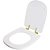 Assento Sanitário com Amortecedor Paris Branco para vaso Ideal Standard com Ferragem Dourada - Imagem 2