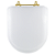Assento Sanitário Almofadado Carrara Branco para vaso Deca com Ferragem Dourada - Imagem 1