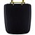 Tampa de Vaso Boss Matte Black Preto Fosco para bacia Incepa Com Ferragem Dourada - Imagem 1