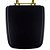 Tampa de Vaso Poliester Boss Matte Black para bacia Incepa Com Ferragem Dourada - Imagem 1