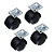 Kit 4 Rodízios Rodinha Preta para Móveis 40mm com parafusos - Imagem 1