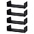 Kit 4 Prateleiras U 40 x 10cm Preta Suporte Invisível - Imagem 1