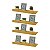 Kit 4 Prateleiras Porta Quadros 60 x 10cm Amarela Suporte Invisível - Imagem 2