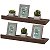 Kit 2 Prateleiras Porta Quadros 40 x 15cm Nogal Suporte Invisível - Imagem 2
