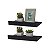 Kit 2 Prateleiras Porta Quadros 40 x 15cm Preta Suporte Invisível - Imagem 1
