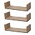 Kit 3 Prateleiras U 40 x 20cm Carvalho Suporte Invisível - Imagem 1