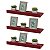 Kit 3 Prateleiras Porta Quadros 100 x 15cm Vermelha Suporte Invisível - Imagem 2