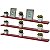 Kit 3 Prateleiras 100 x 20cm Vermelha Suporte Invisível - Imagem 2