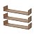Kit 3 Prateleiras U 100 x 25cm Carvalho Suporte Invisível - Imagem 1