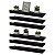 Kit 6 Prateleiras Porta Quadros 60 x 15cm Preta Suporte Invisível - Imagem 2