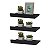 Kit 3 Prateleiras Porta Quadros 30 x 10cm Preta Suporte Invisível - Imagem 2