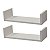 Kit 2 Prateleiras U 30 x 15cm Branca Suporte Invisível - Imagem 2