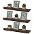 Kit 3 Prateleiras Porta Quadros 50 x 10cm Nogal Suporte Invisível - Imagem 2