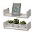 Kit 2 Prateleiras U 50 x 15cm Branca Suporte Invisível - Imagem 1