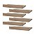 Kit 6 Prateleiras Porta Quadros 50 x 15cm Carvalho Suporte Invisível - Imagem 2
