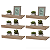 Kit 6 Prateleiras Porta Quadros 50 x 15cm Carvalho Suporte Invisível - Imagem 1