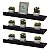 Kit 3 Prateleiras Porta Quadros 50 x 15cm Preta Suporte Invisível - Imagem 1