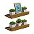Kit 2 Prateleiras Porta Quadros 30 x 15cm Freijó Suporte Invisível - Imagem 1