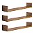 Kit 3 Prateleiras U 100 x 20cm Freijó Suporte Invisível - Imagem 2