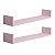 Kit 2 Prateleiras U 60 x 20cm Rosa Claro Suporte Invisível - Imagem 2