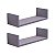 Kit 2 Prateleiras U 40 x 15cm Cinza Claro Suporte Invisível - Imagem 2