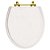 Tampa de Vaso Poliester Ritz Branco para bacia Deca Com Ferragem Dourada - Imagem 1