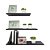 Kit 3 Prateleiras Decorativas Preta 40, 50 e 60cm Sala Quarto - Imagem 1