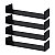 Kit 3 Prateleiras Nichos em U 70x20 MDF Preto com Suporte Flutuante Invisível - Imagem 2