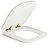 Assento Poliester Soft Close Antimicrobiano Quadra Branco para vaso Deca com Ferragem Dourada - Imagem 2