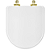 Assento Sanitário com Amortecedor Nexo Branco para vaso Roca com Ferragem Dourada - Imagem 1