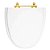 Tampa de Vaso Laqueado Up Branco para bacia Celite com Ferragem Dourada - Imagem 1