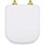 Assento Sanitário MDF Soft Close Quadra Branco para Vaso Deca com Ferragem Dourada - Imagem 1