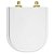 Assento Sanitário Soft Close Flox Branco para vaso Fiori com Ferragem Dourada - Imagem 1