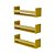 Kit 3 Prateleiras Porta Brinquedos Amarela 50 x 12cm Suporte Invisivel - Imagem 3