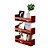 Kit 3 Prateleiras Porta Livros Vermelha 70 x 12cm Suporte Invisivel - Imagem 2