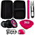 Kit 6 itens Tabacaria Beizze Cuia Dichavador Slick Tubete Tesoura Preto e Rosa - Imagem 2