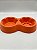 Comedouro e Bebedouro para Pet Cão ou Gato | Cor Laranja | 31x17x5cm - Imagem 1