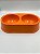 Comedouro/Bebedouro para Pet Cão ou Gato | Duplo | Laranja | 23,5x13x5cm - Imagem 1