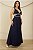 Vestido Longo Azul Marinho com Recortes Laterais - Imagem 1