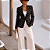 Blazer Alfaiataria Poá Preto e Branco Acinturado - Imagem 1