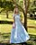 Vestido Longo Cecília Listrado Azul Claro - Imagem 1